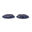 Blue Sapphire Gemstone Carving: 38.50cts Natural Untreated Unheated Sapphire September Birthstone Hand Carved Fancy Shape 25*17mm Pair