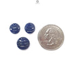 Blue Sapphire Gemstone Carving: Natural Untreated Unheated Sapphire Hand Carved Oreo Round Shape 3pcs Set for Jewelry September Birthstone