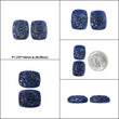 Blue Sapphire Gemstone Carving : Natural Untreated Unheated Blue Sapphire Hand Carved Cushion Shape Pair