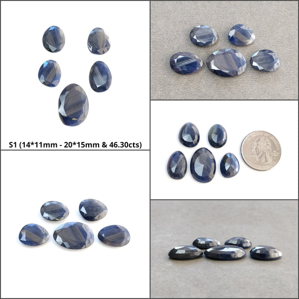 Blue Sheen Sapphire Gemstone Normal Cut : Natural Untreated Unheated Sapphire Uneven Egg Shape