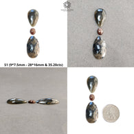 Multi Sapphire Gemstone Rose Cut : Natural Untreated Unheated Sapphire Bi-Color Pear Shape Sets For Jewelry