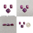 Ruby & Blue Sapphire Gemstone Checker Cut : Natural Untreated Unheated Ruby Sapphire Square And Cushion Shape 3pcs Sets