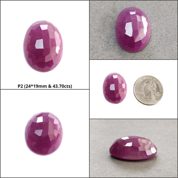 Purple Pink Sapphire Gemstone Normal Checker & Hammer Cut : Natural Untreated Unheated Sapphire Oval Uneven Shape