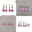 Pink & Yellow Blue Sapphire Gemstone Rose Cut : Natural Untreated Unheated Pear Oval Round And Marquise Shape 12pcs Sets For Jewelry