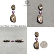 Multi  & Chocolate Sapphire Gemstone Rose Cut : Natural Untreated Unheated Sapphire Bi-Color Pear Round And Uneven Shape 3pcs Sets