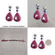 Ruby & Multi Sapphire Gemstone Rose Cut Cabochon : Natural Untreated Unheated Pear And Round Shape 6pcs Sets