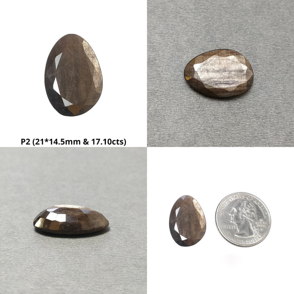 Golden Brown Chocolate Sapphire Gemstone Normal Cut : Natural Untreated Sheen Sapphire Egg Shape