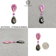 Multi Sapphire Gemstone Rose Cut : Natural Untreated Unheated Sapphire Bi-Color Pear Hexagon Shape 3pcs Sets For Jewelry