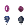 Ruby & Pink Blue Sapphire Gemstone Normal And Hammer Cut : Natural Untreated Unheated Ruby Sapphire Oval Round Uneven Shape