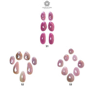 Pink Sapphire Gemstone Rose Cut : Natural Untreated Unheated Pear Oval & Uneven Shape Lots