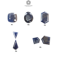 Blue Sheen Sapphire Gemstone Normal Cut : Natural Untreated Unheated Sapphire Cushion Egg Hexagon Uneven Shape Piece/Sets