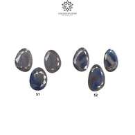 Blue Sheen Sapphire Gemstone Normal Cut : Natural Untreated Unheated Sapphire Uneven Egg Shape 3pcs Sets