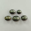 White Opal & Chrysoberyl Cat's Eye Gemstone Cabochon: Natural Untreated Unheated Color Enhanced Bi-color Opal Shape Gemstone Set For Jewelry