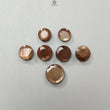 Blue, Golden Brown Sapphire Gemstone Faceted Cut: Natural Untreated Unheated Sapphire Rose Cut Egg, Round Shape 5pcs, 7pcs Set for Jewelry