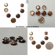 Blue, Golden Brown Sapphire Gemstone Faceted Cut: Natural Untreated Unheated Sapphire Rose Cut Egg, Round Shape 5pcs, 7pcs Set for Jewelry