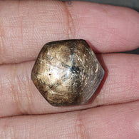 Star Sapphire Trapiche Gemstone Cabochon: 28.80cts Natural Untreated Golden Brown Chocolate 6Ray Star Sapphire Hexagon Shape 19*16mm 1pc