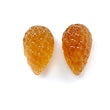 Citrine Gemstone Carving: 57.20cts Natural Untreated Yellow Citrine Hand Carved Teardrops Shape 24mm - 25mm 2pcs November Birthstone