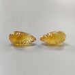 Citrine Gemstone Carving: 90.70cts Natural Untreated Unheated Yellow Citrine Hand Carved Teardrops Shape 31mm Pair November Birthstone