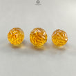 Citrine Gemstone Carving: 100.00cts Natural Untreated Yellow Citrine Hand Carved Teardrops Shape 26mm - 27mm 3pcs Set November Birthstone