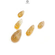 Citrine Gemstone Carving: 53.20cts Natural Untreated Yellow Citrine Hand Carved Teardrops Shape 16mm - 24mm 5pcs Set November Birthstone