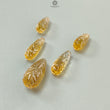 Citrine Gemstone Carving: 53.20cts Natural Untreated Yellow Citrine Hand Carved Teardrops Shape 16mm - 24mm 5pcs Set November Birthstone