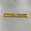 Citrine Gemstone Carving: 49.30cts Natural Untreated Yellow Citrine Hand Carved Baguette Shape 32*12mm Pair for Jewelry November Birthstone