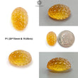 Citrine Gemstone Carving: Natural Untreated Unheated Yellow Citrine Hand Carved Oval Shape 1pc For Jewelry