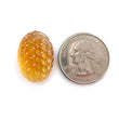 Citrine Gemstone Carving: Natural Untreated Unheated Yellow Citrine Hand Carved Oval Shape 1pc For Jewelry