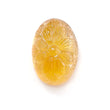 Citrine Gemstone Carving: Natural Untreated Unheated Yellow Citrine Gemstone Hand Carved Oval Shape 1pc For Jewelry