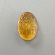 Citrine Gemstone Carving: Natural Untreated Unheated Yellow Citrine Gemstone Hand Carved Oval Shape 1pc For Jewelry