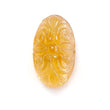 Citrine Gemstone Carving: Natural Untreated Unheated Yellow Citrine Gemstone Hand Carved Oval Shape 1pc For Jewelry