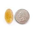 Citrine Gemstone Carving: Natural Untreated Unheated Yellow Citrine Gemstone Hand Carved Oval Shape 1pc For Jewelry