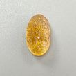 Citrine Gemstone Carving: Natural Untreated Unheated Yellow Citrine Gemstone Hand Carved Oval Shape 1pc For Jewelry