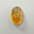 Citrine Gemstone Carving: Natural Untreated Unheated Yellow Citrine Gemstone Hand Carved Oval Shape 1pc For Jewelry