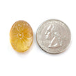 Citrine Gemstone Carving: Natural Untreated Unheated Yellow Citrine Gemstone Hand Carved Oval Shape 1pc For Jewelry