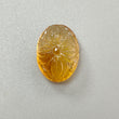 Citrine Gemstone Carving: Natural Untreated Unheated Yellow Citrine Gemstone Hand Carved Oval Shape 1pc For Jewelry