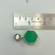 Green Onyx Carving Silver Earring: 11.64gms Natural Onyx Hand Carved Hexagon Shape 925 Sterling Silver Prong Set Push Back Stud Earring 1.5"