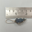 Blue Labradorite Silver Earrings: 36.35cts Natural Untreated Labradorite Angel Wings Carving Prong Set Drop Dangle Hook Earring 2"