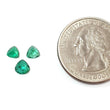 Emerald Gemstone Fancy Cut : 1.07cts Natural Untreated Unheated Green Emerald Heart Shape 4.8mm - 5.2mm 3pcs Set