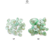 Emerald Gemstone Cabochon: Natural Untreated Unheated Emerald Fancy Shape 16pcs, 19pcs Lot for Jewelry May Birthstone