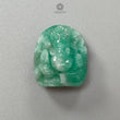 Emerald Gemstone Carving: 44.10cts Natural Untreated Unheated Green Emerald Gemstone May Birthstone Lord Ganesha Idol Shape 24*21mm