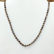 Golden Brown Chocolate Sapphire Gemstone Beads Necklace : 14.26gms 925 Sterling Silver Natural Plain Cushion Sapphire 5*3mm - 6*4mm 19"