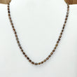 Golden Brown Chocolate Sapphire Gemstone Beads Necklace : 18.31gms 925 Sterling Silver Natural Plain Cushion Sapphire 5*4mm - 6*5mm 19"