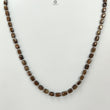 Golden Brown Chocolate Sapphire Gemstone Beads Necklace : 18.31gms 925 Sterling Silver Natural Plain Cushion Sapphire 5*4mm - 6*5mm 19"