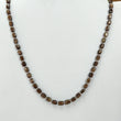 Golden Brown Sapphire Gemstone Beads Necklace : 21.71gms 925 Sterling Silver Natural Plain Cushion Sapphire 5.5*4mm - 7*6mm 19"