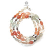 Oregon Sunstone Gemstone Beads Necklace: 87.00cts (Approx) Natural Chatoyant Orange Sunstone Oval Plain 925 Silver 18" (Approx) Necklace