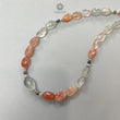 Oregon Sunstone Gemstone Beads Necklace: 87.00cts (Approx) Natural Chatoyant Orange Sunstone Oval Plain 925 Silver 18" (Approx) Necklace