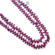 Ruby Beads Necklace: 307.80cts Natural Untreated Ruby Gemstone Plain 925 Sterling Silver Oval Shape 16"-18" Necklace