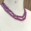 Ruby Beads Necklace: 307.80cts Natural Untreated Ruby Gemstone Plain 925 Sterling Silver Oval Shape 16"-18" Necklace