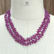 Purple Sheen Ruby Beads Necklace : 327.00cts Natural Untreated Ruby Gemstone Plain 925 Sterling Silver Oval Shape 18"-19" Necklace